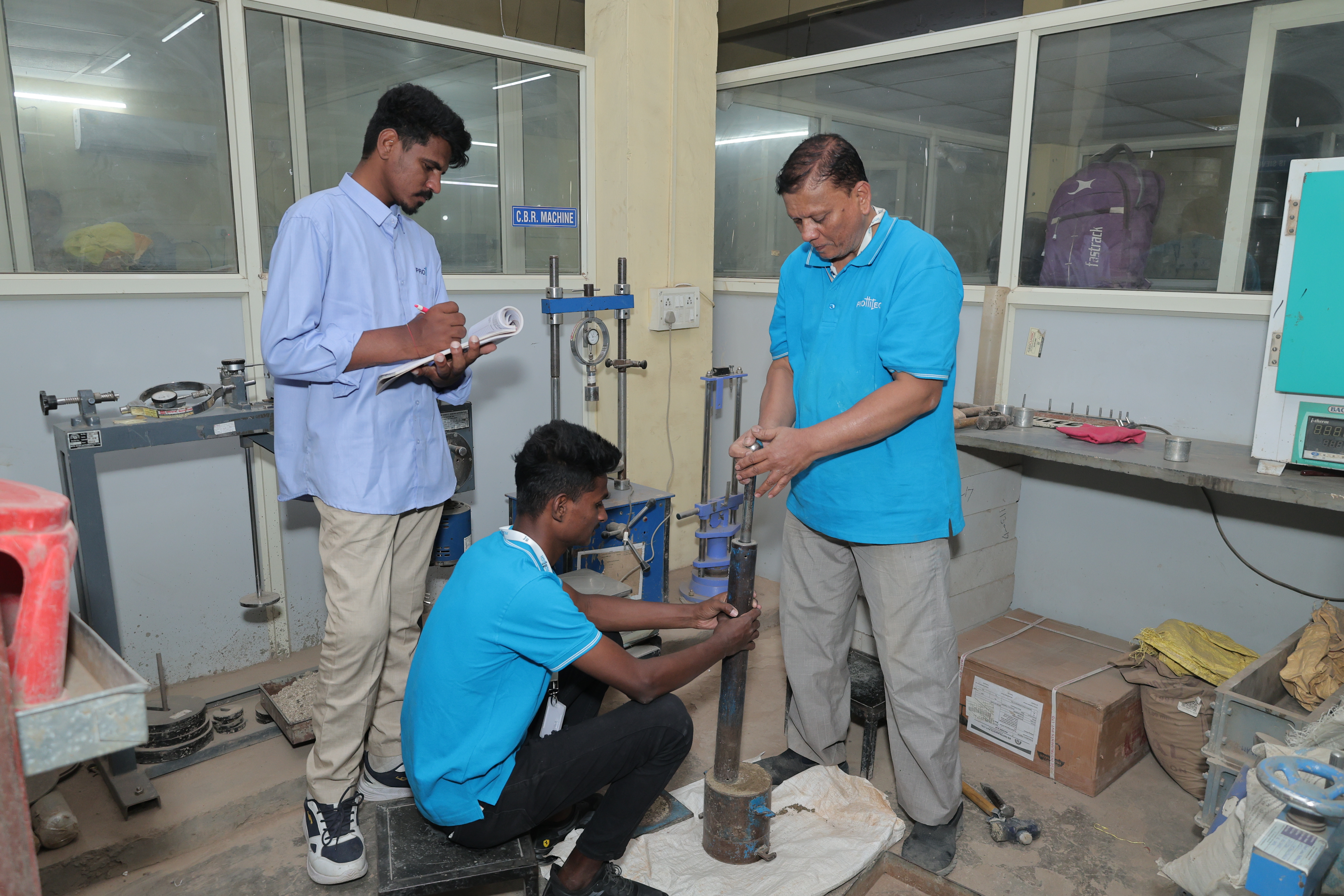 Soil testing for construction site investigation and foundation design.